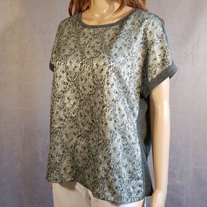 Loft silver metallic top